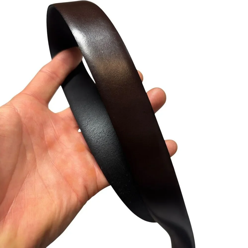 Dior Black Leather Belt with Gold Octagonal Buckle